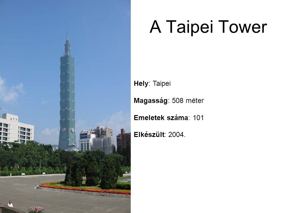 A Taipei Tower Hely: Taipei