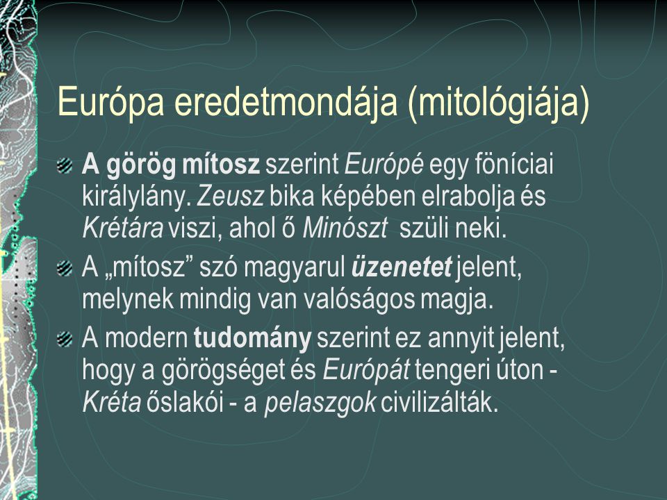 Európa eredetmondája (mitológiája)