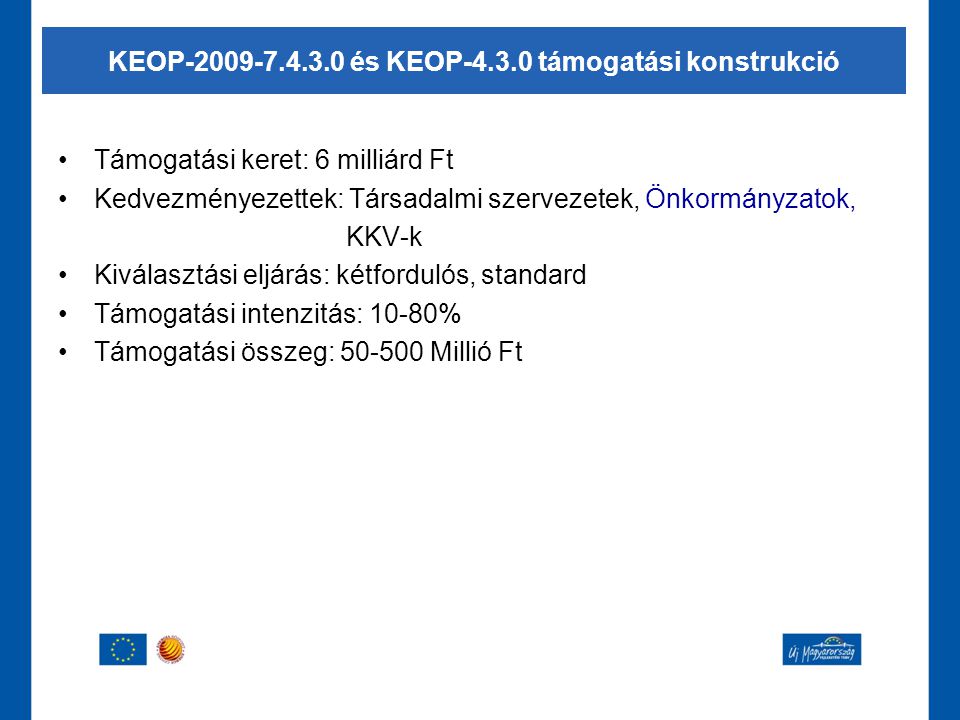 KEOP és KEOP támogatási konstrukció