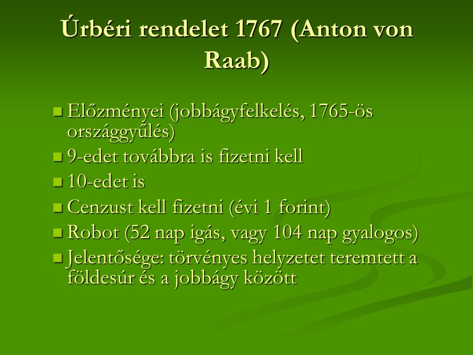 Úrbéri rendelet 1767 (Anton von Raab)