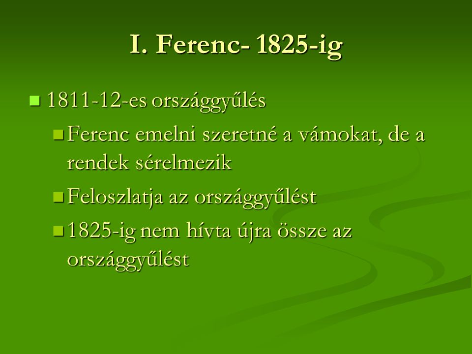 I. Ferenc ig es országgyűlés