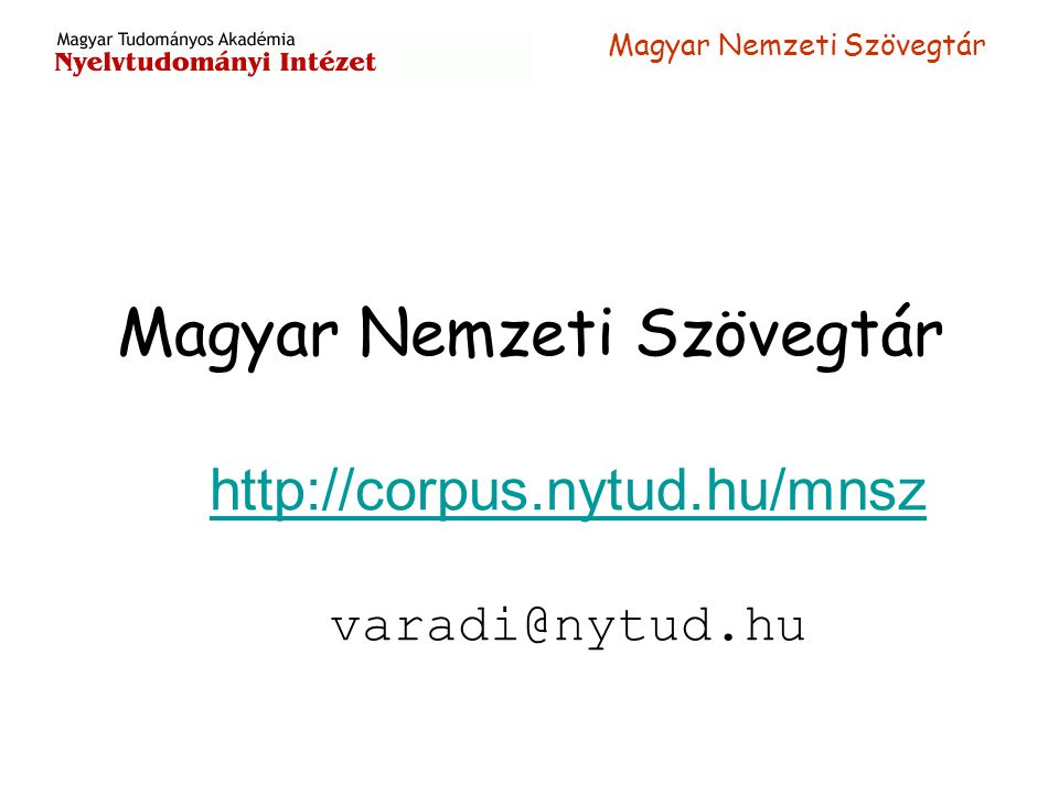 Magyar Nemzeti Szövegtár