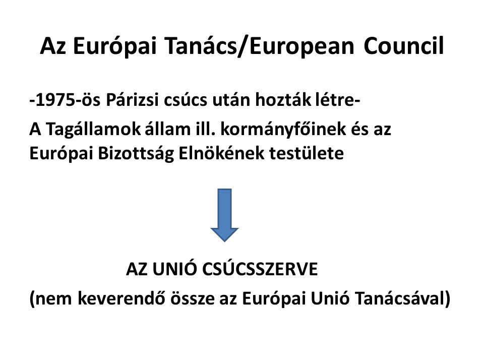 Az Európai Tanács/European Council