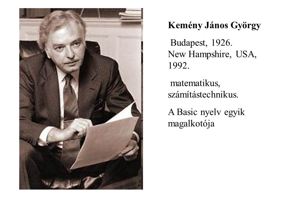 Kemény János György Budapest, New Hampshire, USA,