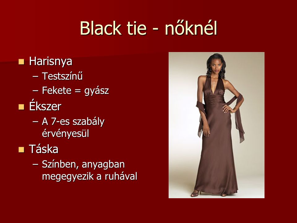 Black tie - nőknél Harisnya Ékszer Táska Testszínű Fekete = gyász