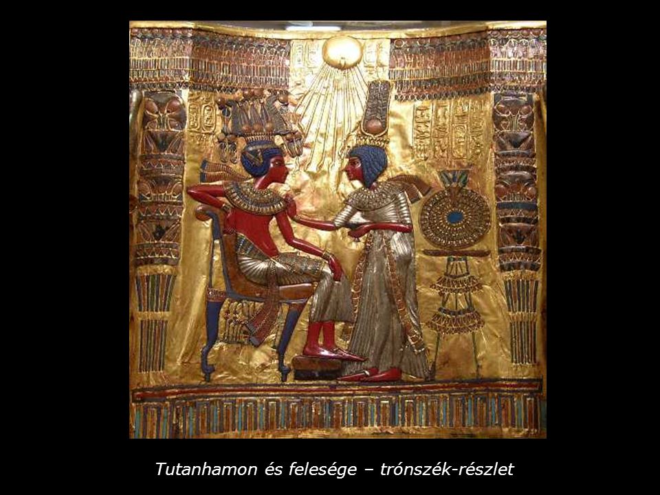 Tutanhamon és felesége – trónszék-részlet