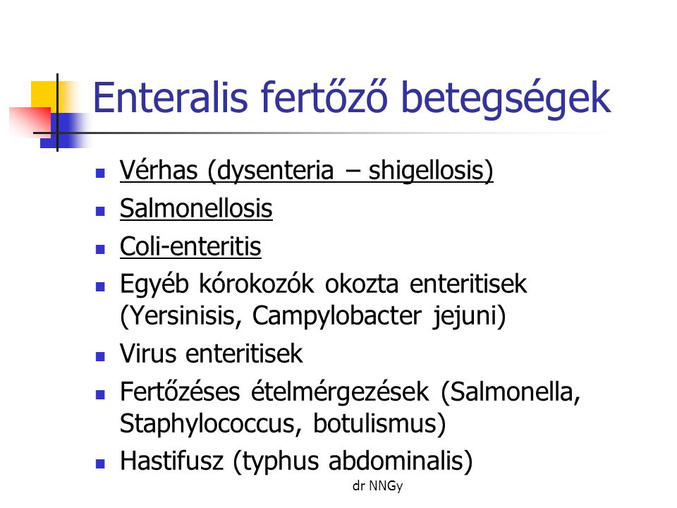 Enteralis fertőző betegségek