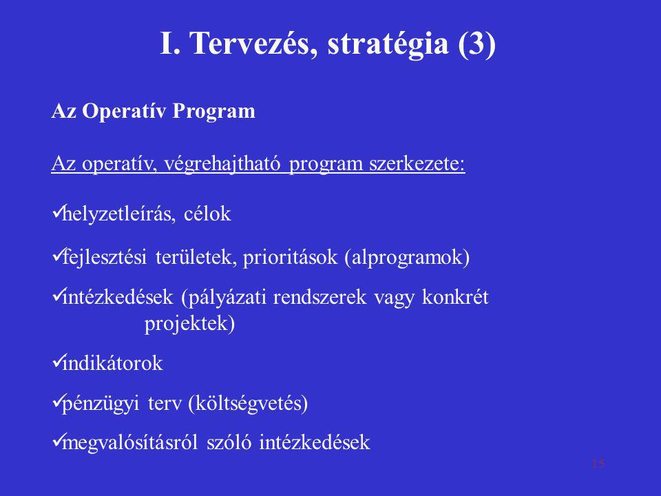I. Tervezés, stratégia (3)
