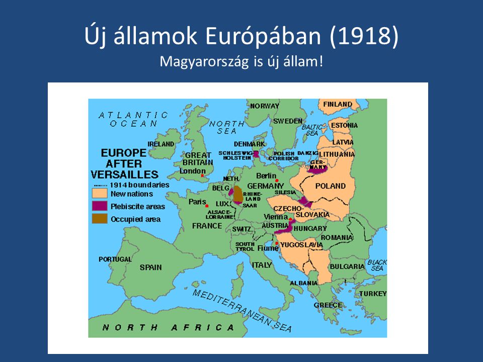 Új államok Európában (1918) Magyarország is új állam!