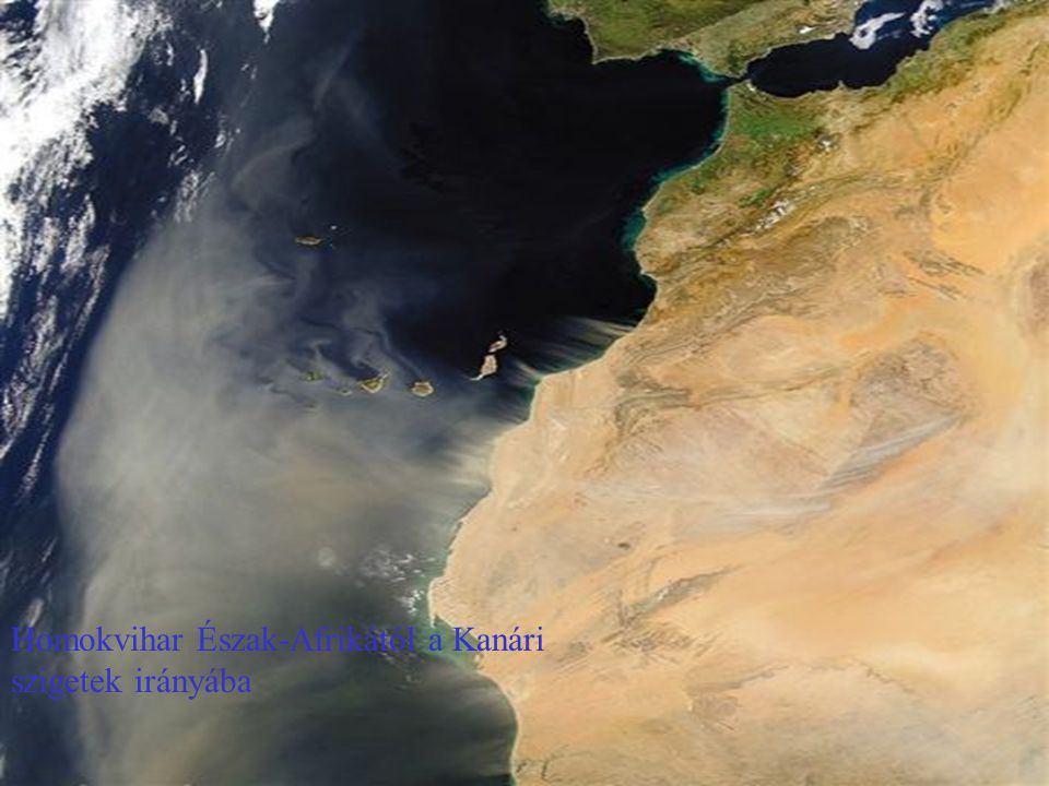 Homokvihar Észak-Afrikától a Kanári szigetek irányába