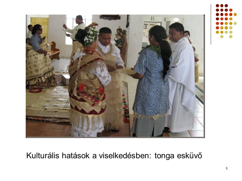 Kulturális hatások a viselkedésben: tonga esküvő