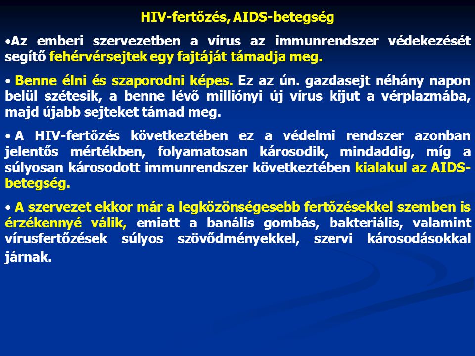 HIV-fertőzés, AIDS-betegség