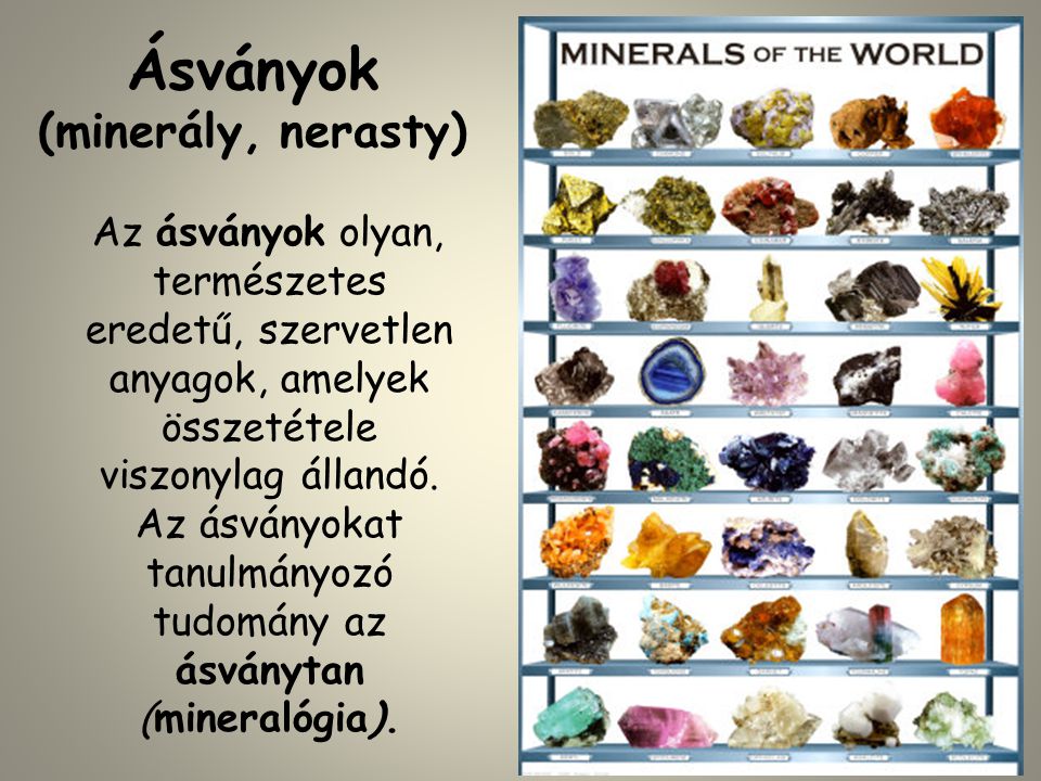 Ásványok (minerály, nerasty)