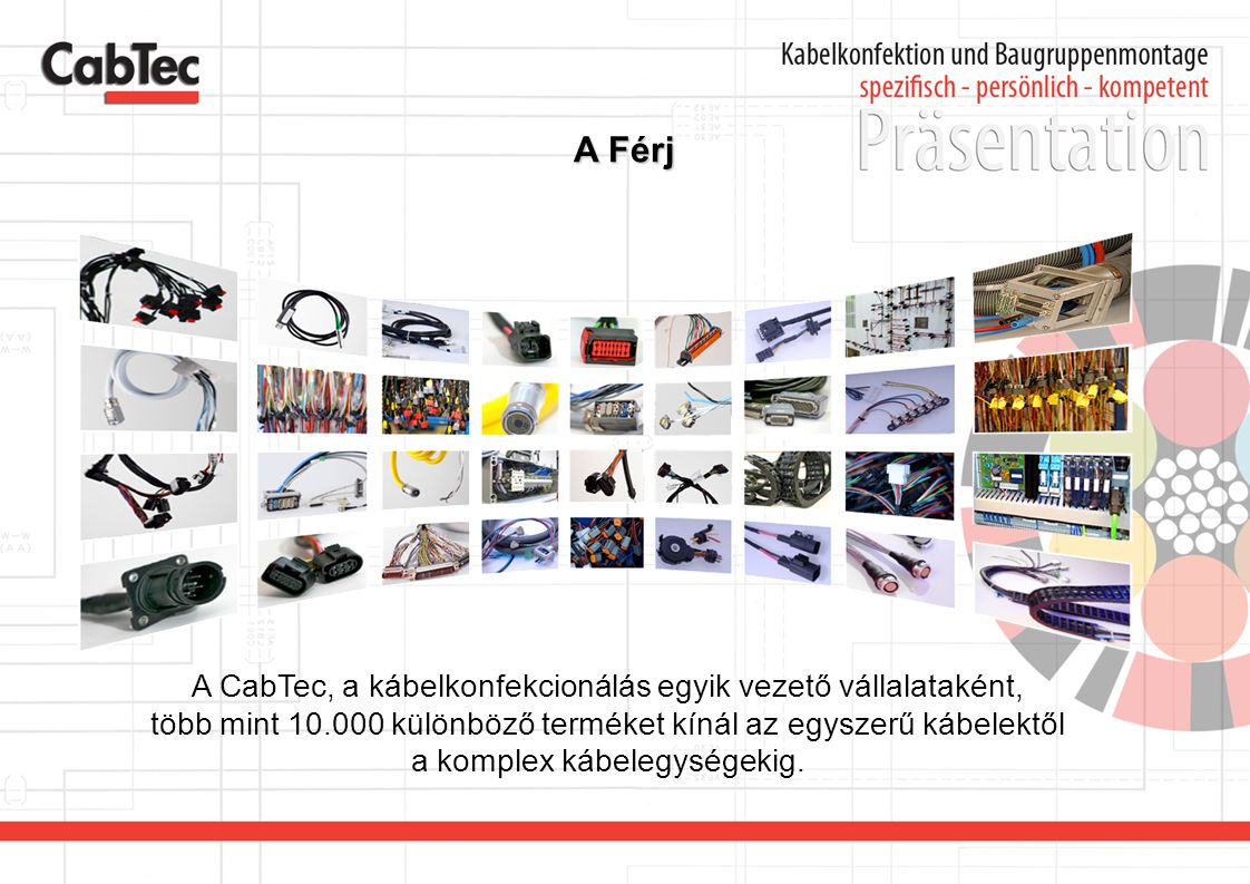 A Férj A CabTec, a kábelkonfekcionálás egyik vezető vállalataként,