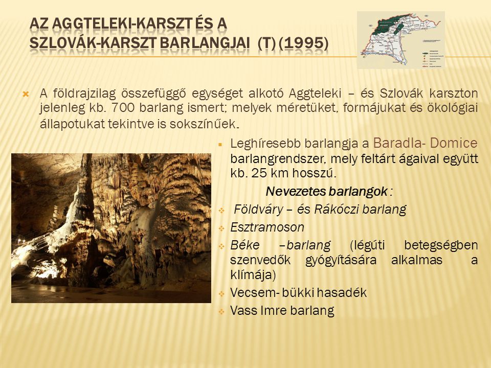 Az Aggteleki-karszt és a Szlovák-karszt barlangjai (T) (1995)