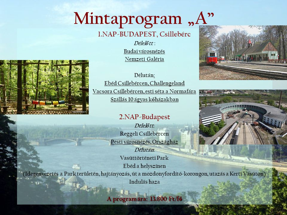 Mintaprogram „A 1.NAP-BUDAPEST, Csillebérc 2.NAP-Budapest