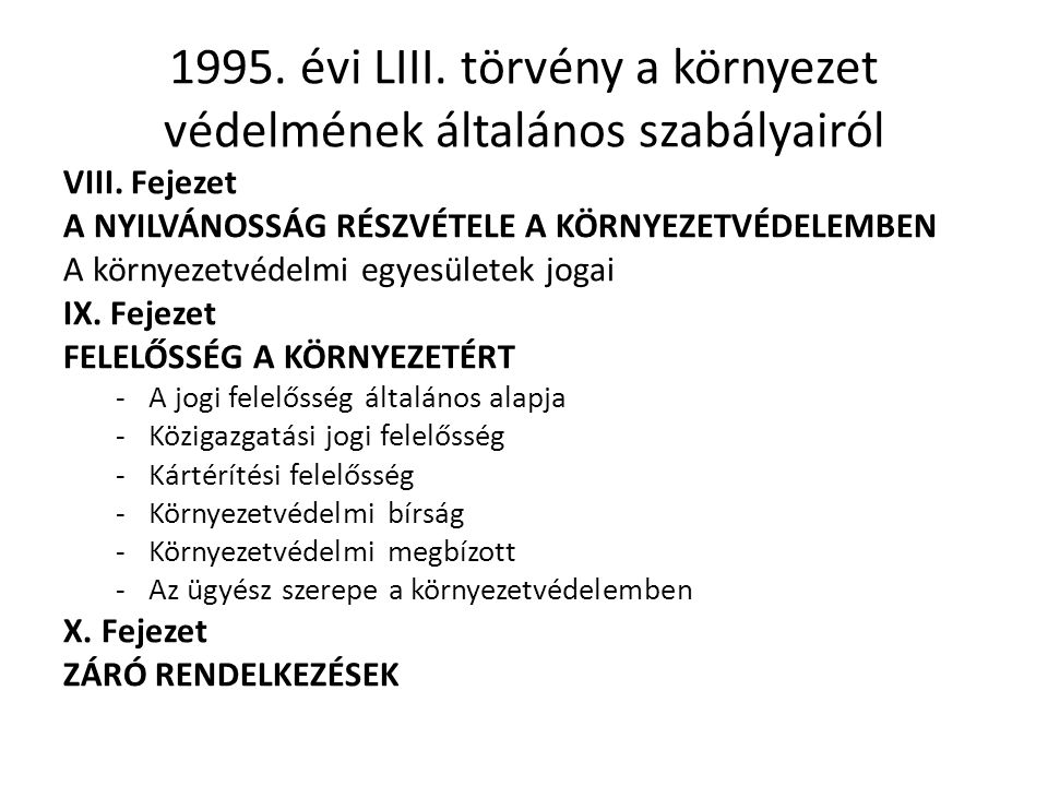 1995. évi LIII. törvény a környezet védelmének általános szabályairól