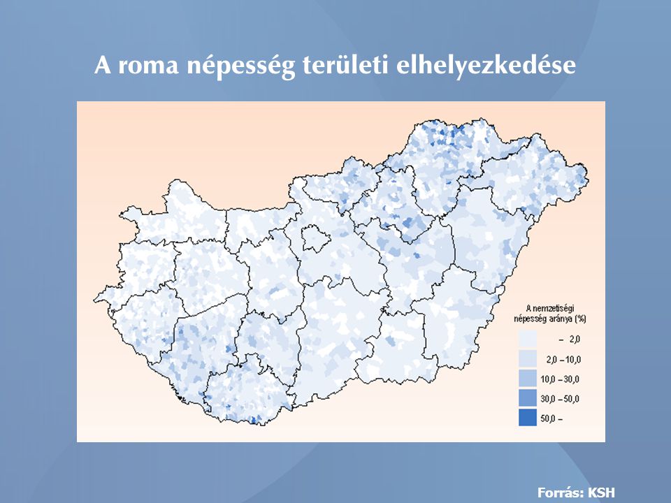 A roma népesség területi elhelyezkedése