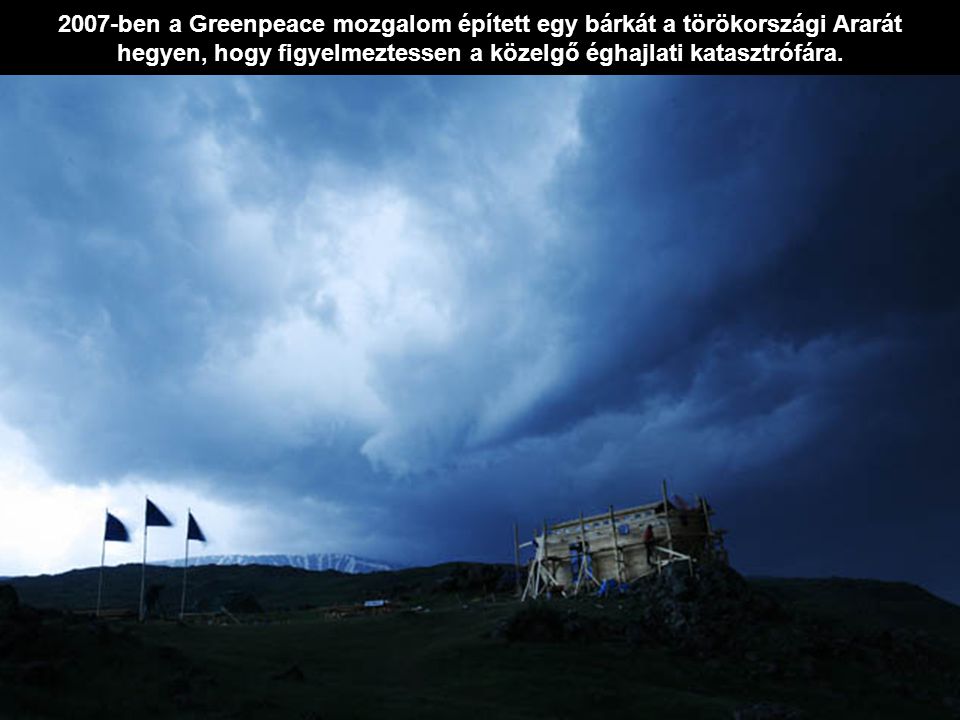 2007-ben a Greenpeace mozgalom épített egy bárkát a törökországi Ararát hegyen, hogy figyelmeztessen a közelgő éghajlati katasztrófára.