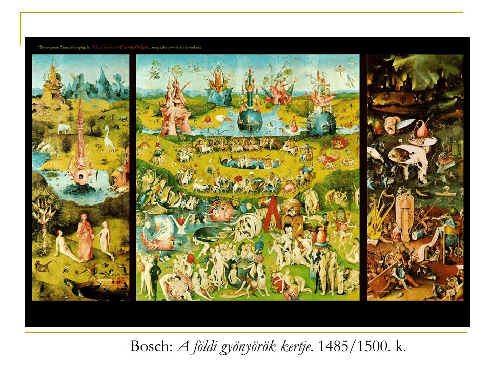 Bosch: A földi gyönyörök kertje. 1485/1500. k.