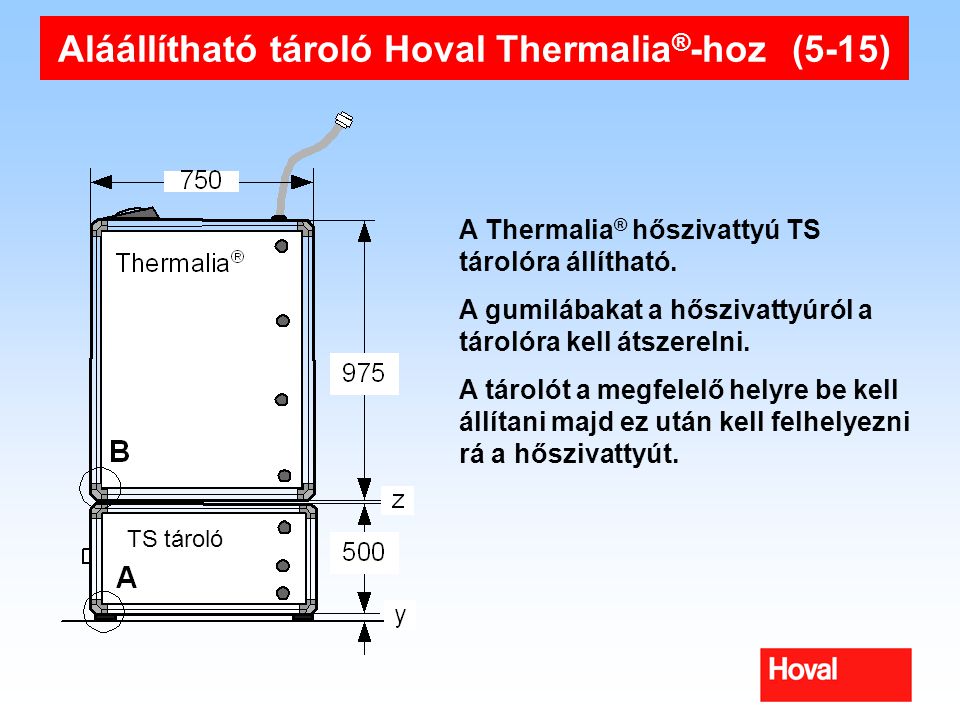 Aláállítható tároló Hoval Thermalia®-hoz (5-15)