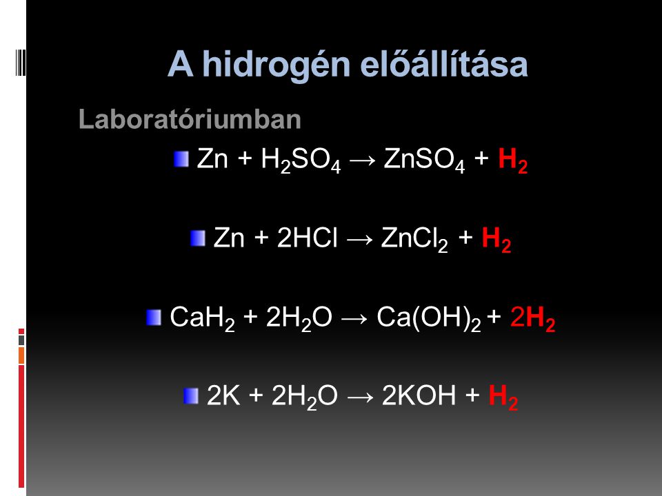 A hidrogén előállítása