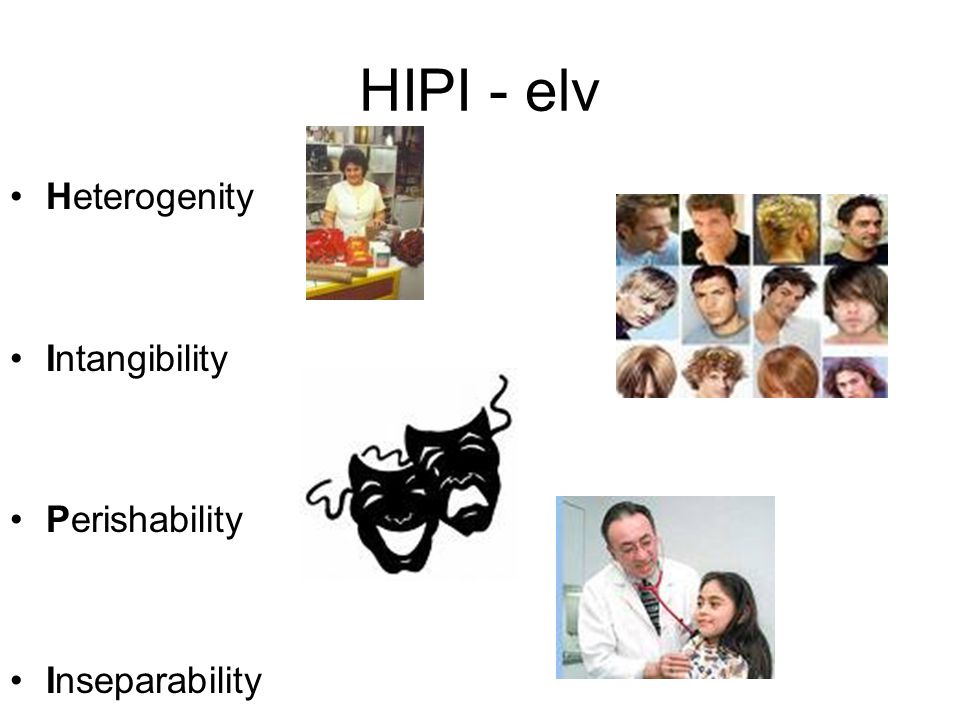 HIPI - elv Heterogenity Intangibility Perishability Inseparability