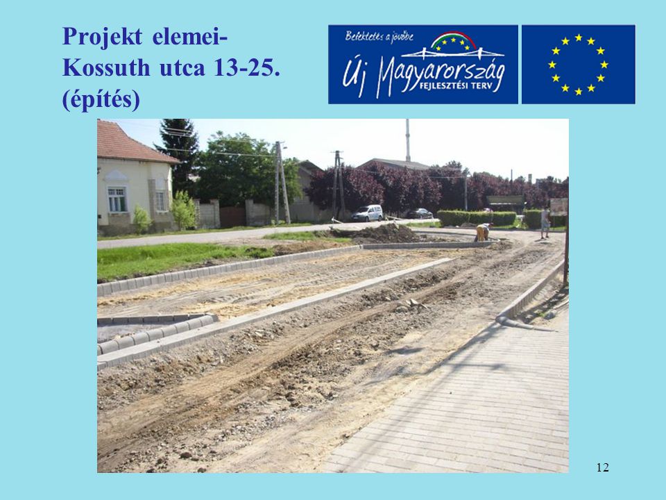 Projekt elemei- Kossuth utca (építés)
