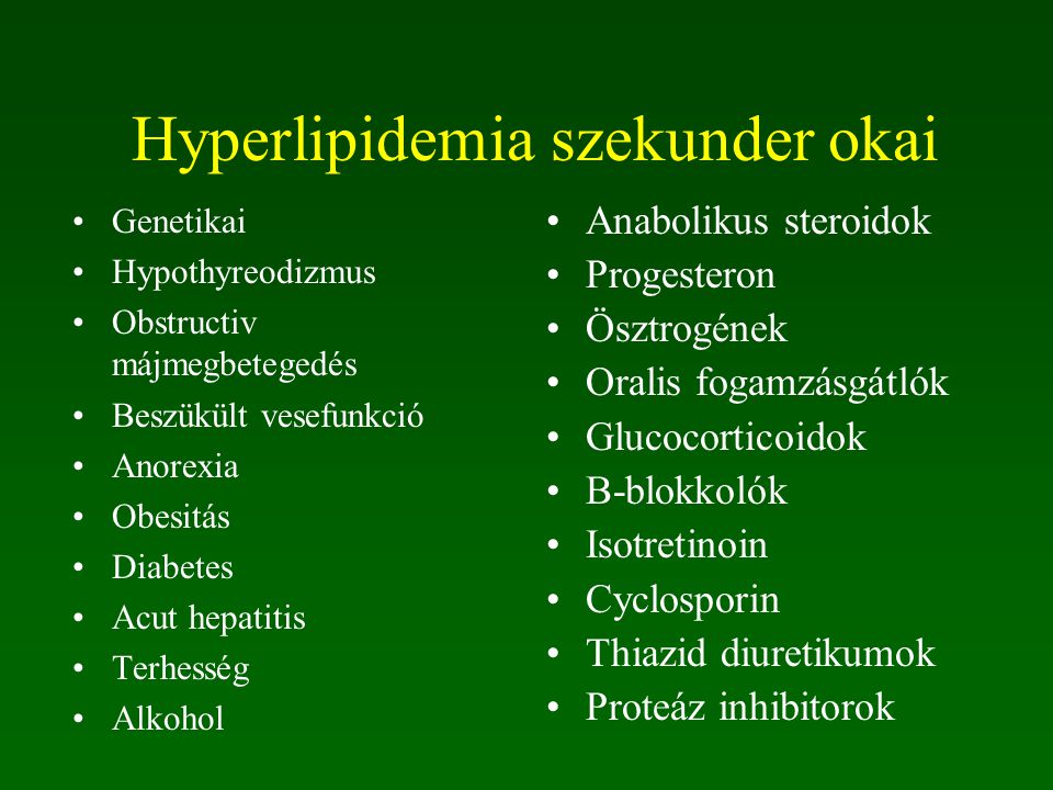 Hyperlipidemia szekunder okai