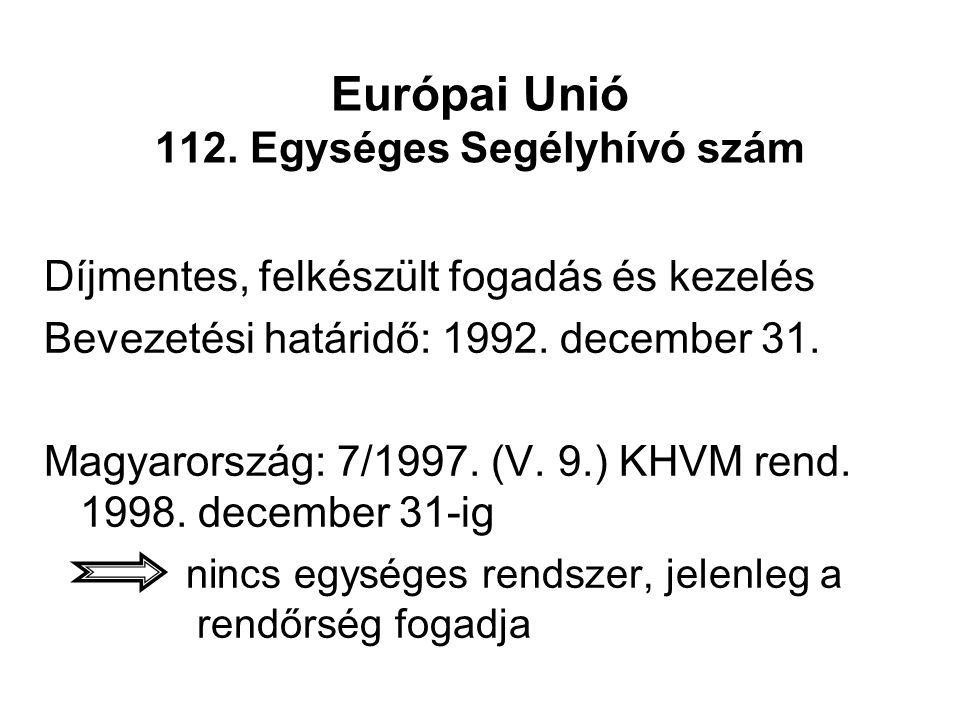 Európai Unió 112. Egységes Segélyhívó szám