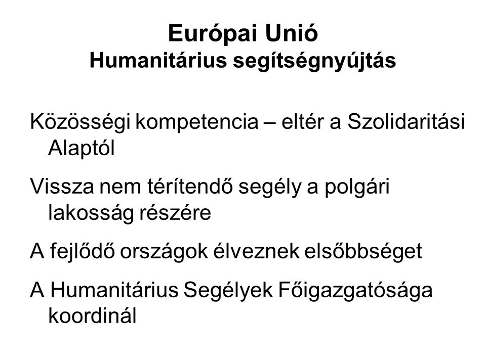Európai Unió Humanitárius segítségnyújtás