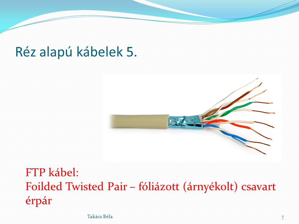 Réz alapú kábelek 5. FTP kábel: