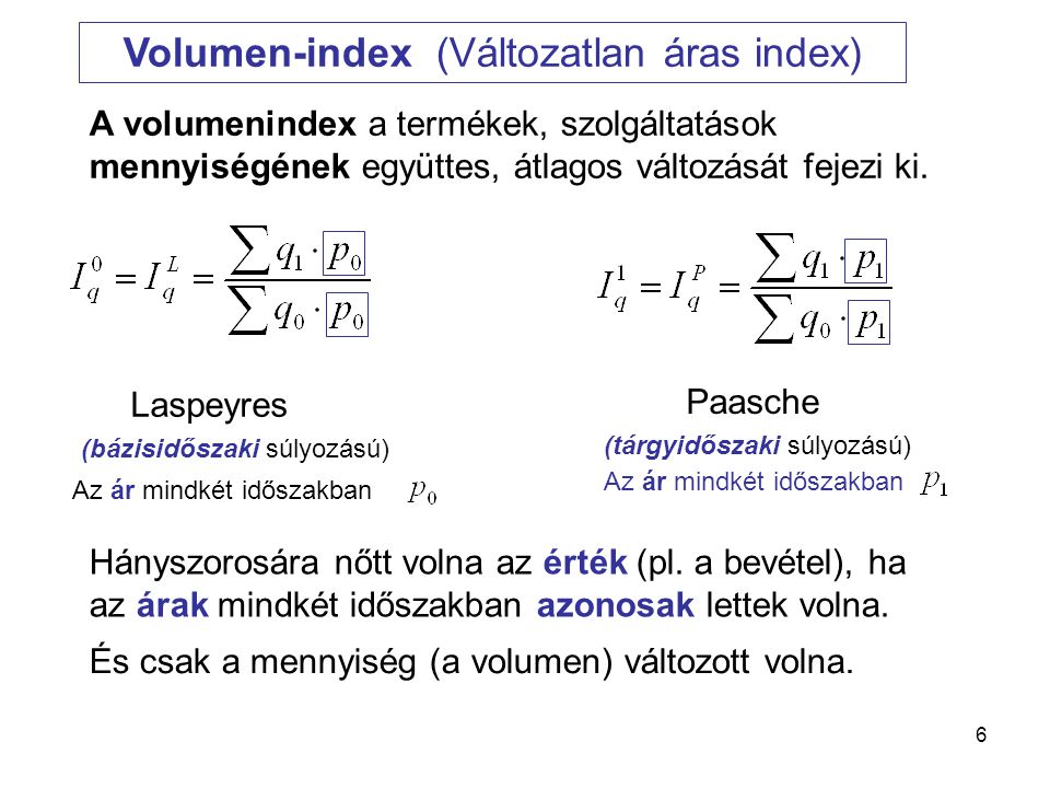 Volumen-index (Változatlan áras index)