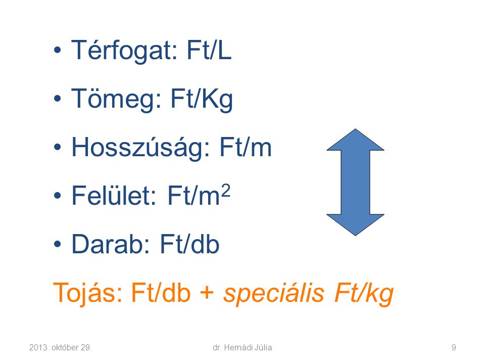 Tojás: Ft/db + speciális Ft/kg