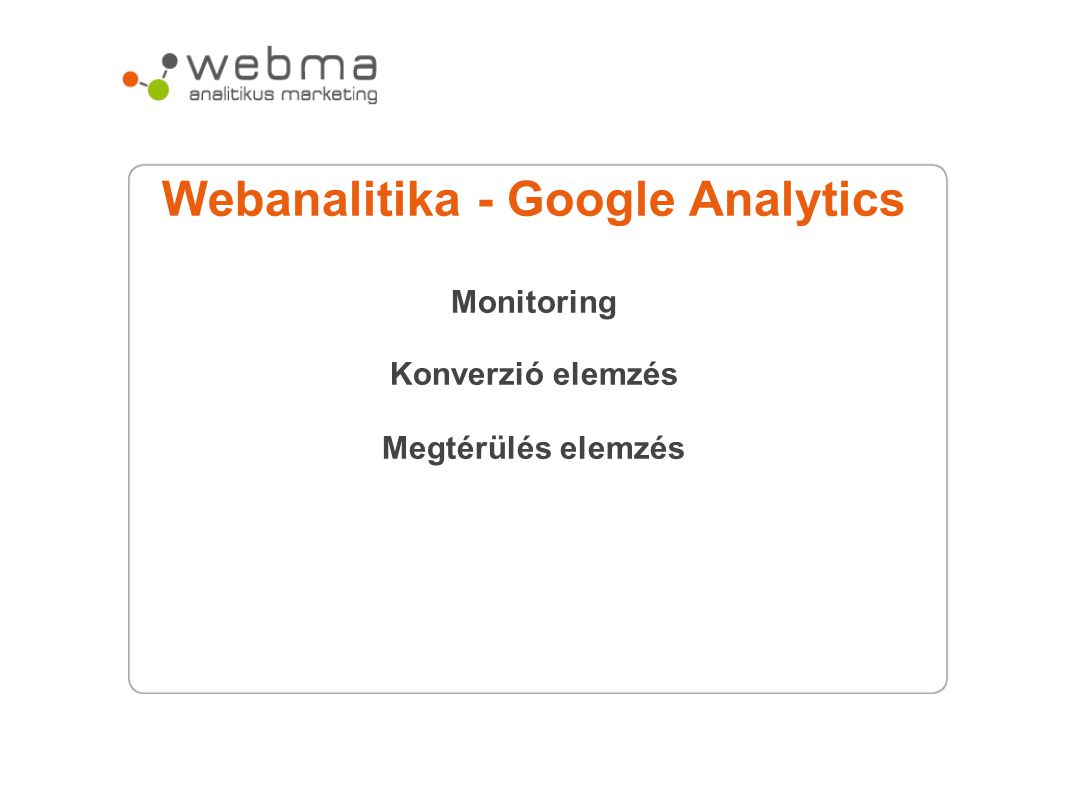 Webanalitika - Google Analytics Monitoring