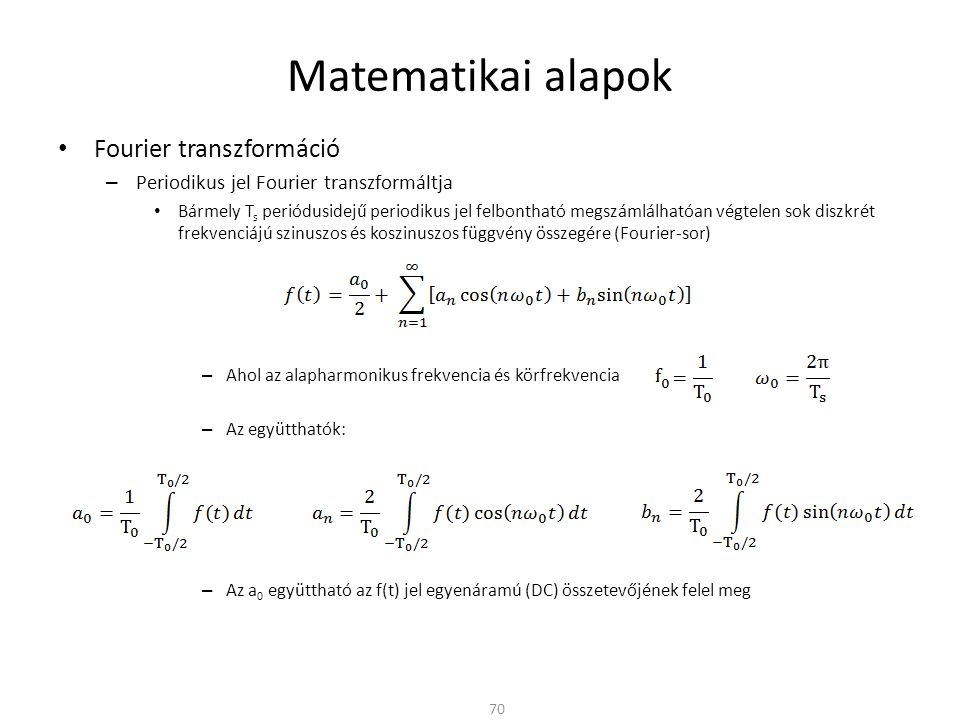 Matematikai alapok Fourier transzformáció