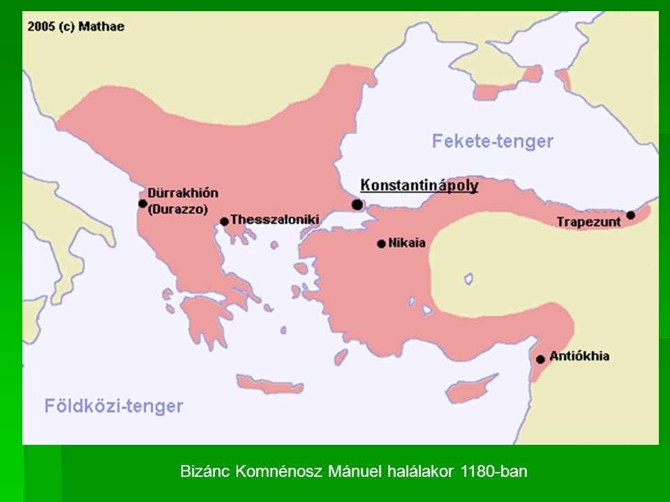 Bizánc Komnénosz Mánuel halálakor 1180-ban