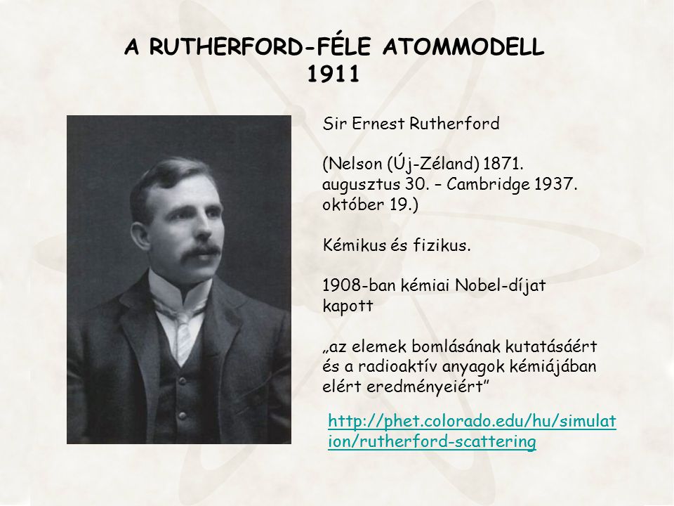 A RUTHERFORD-FÉLE ATOMMODELL