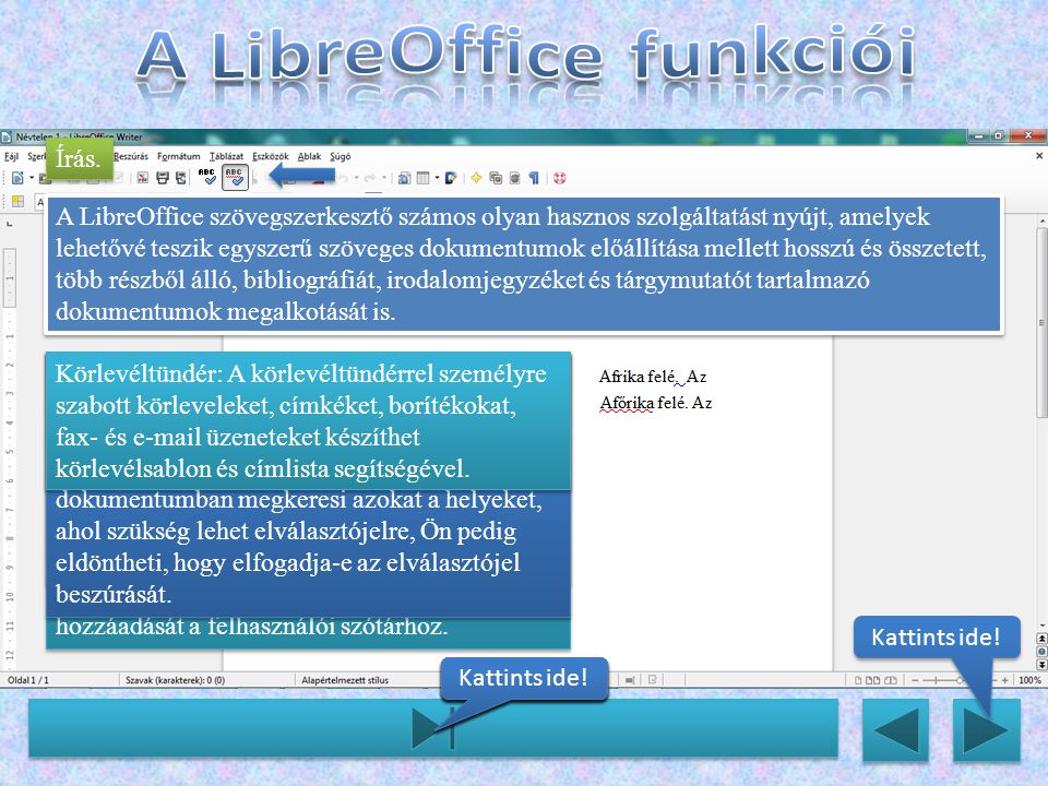 A LibreOffice funkciói