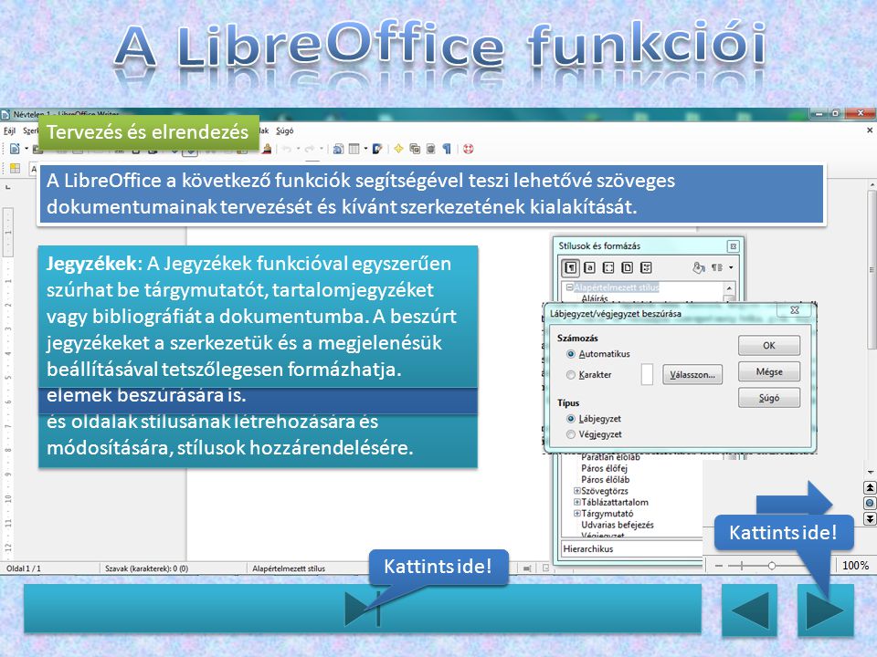 A LibreOffice funkciói