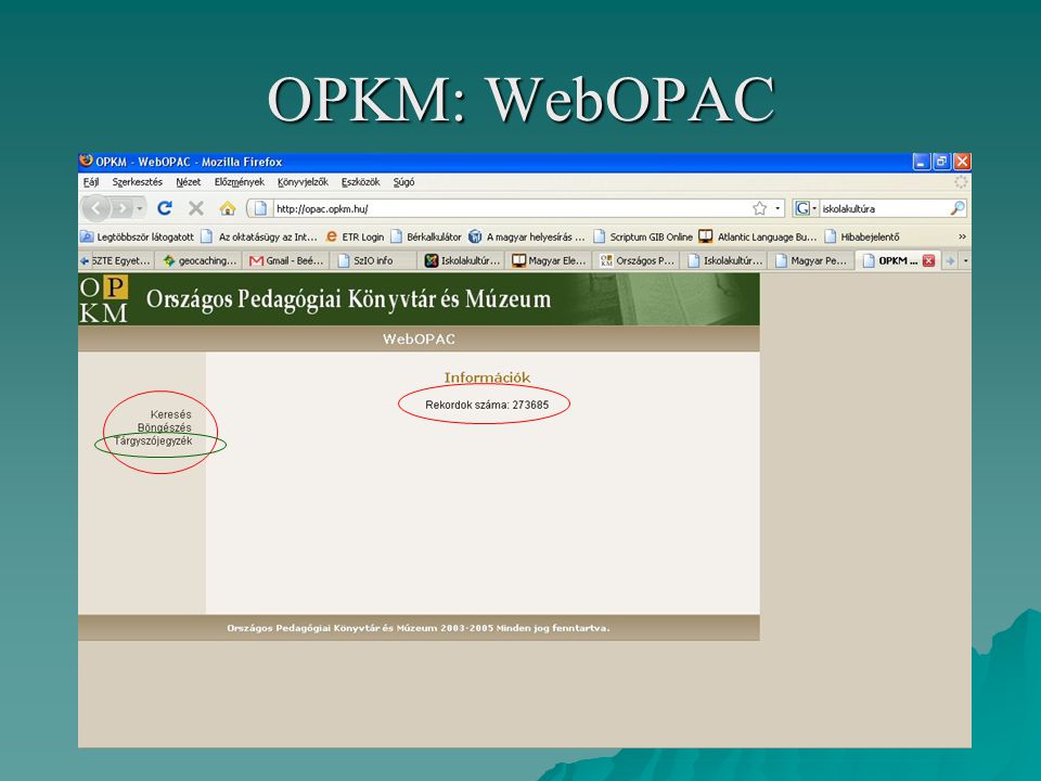 OPKM: WebOPAC