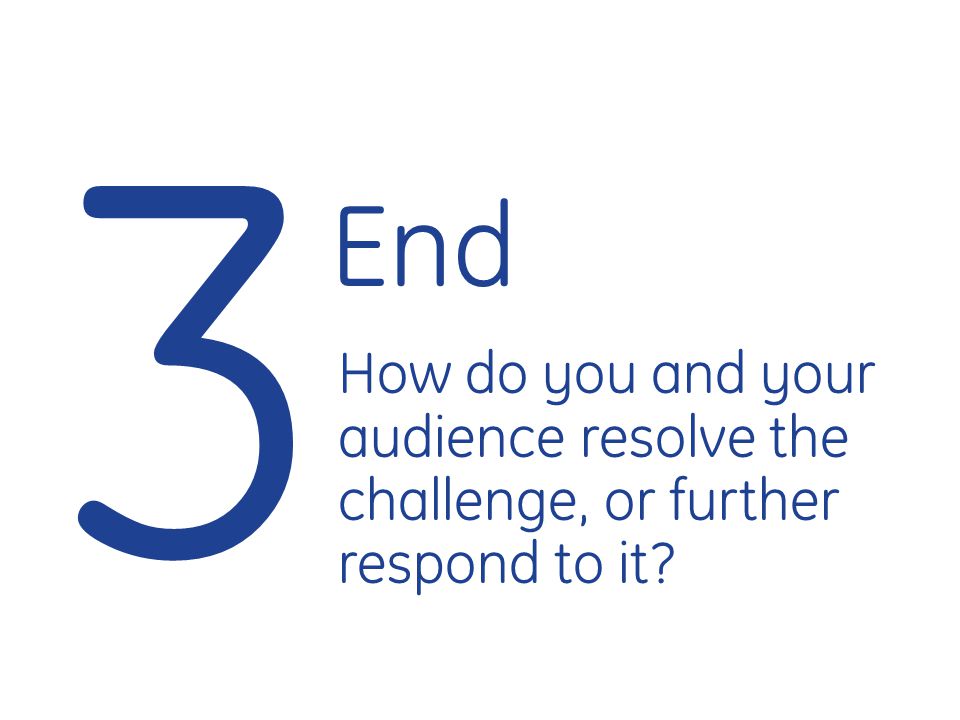3 End How do you and your audience resolve the challenge, or further respond to it