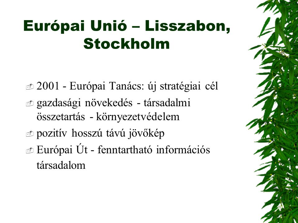 Európai Unió – Lisszabon, Stockholm
