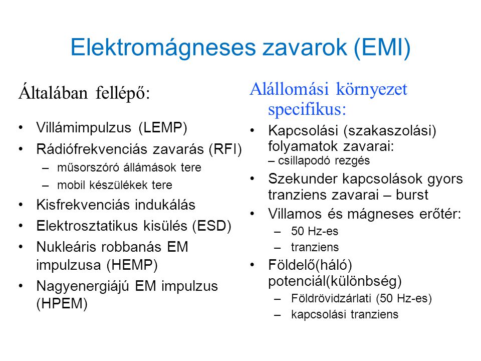 Elektromágneses zavarok (EMI)