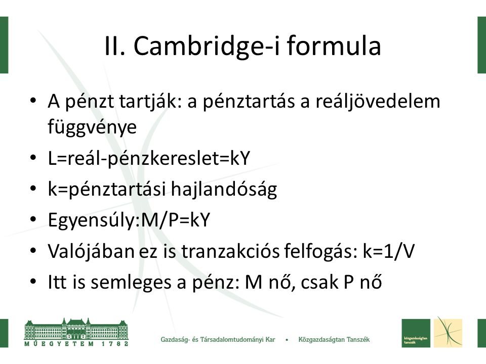 II. Cambridge-i formula