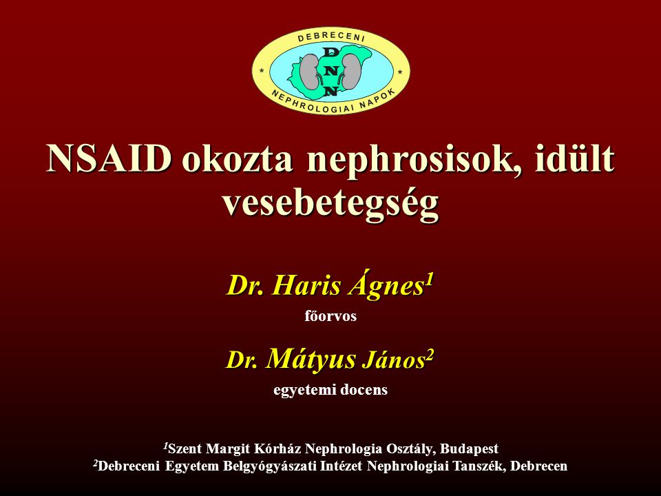 NSAID okozta nephrosisok, idült vesebetegség