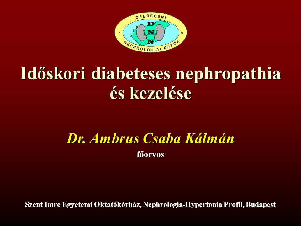 Időskori diabeteses nephropathia és kezelése