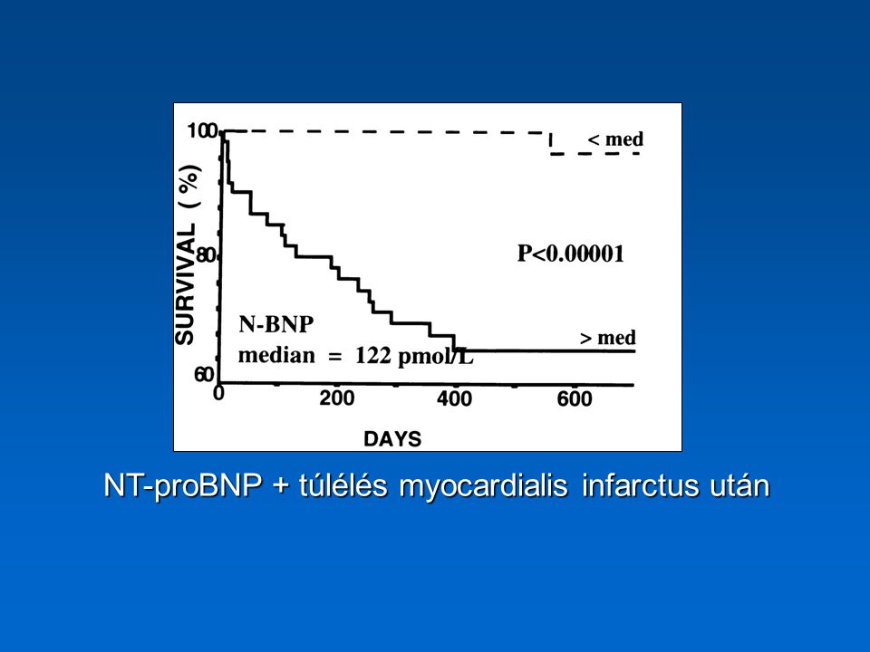 NT-proBNP + túlélés myocardialis infarctus után