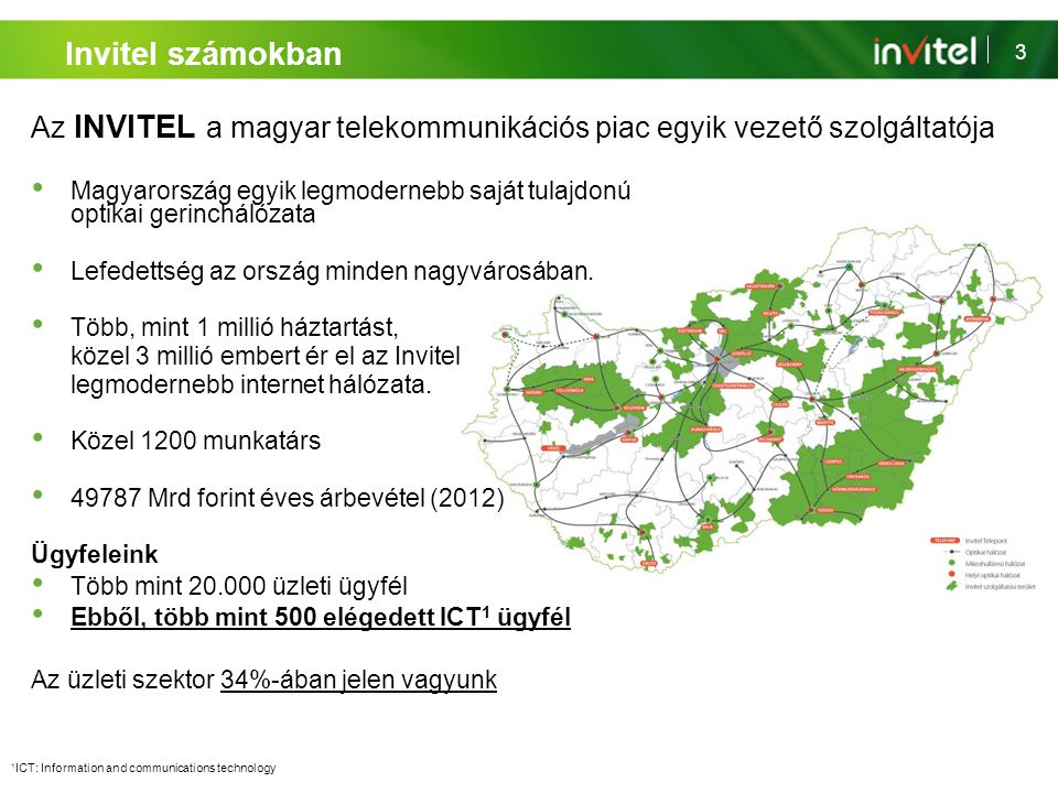 Invitel számokban Az INVITEL a magyar telekommunikációs piac egyik vezető szolgáltatója.
