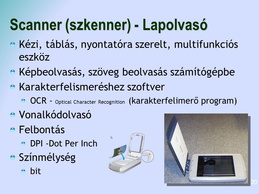 Scanner (szkenner) - Lapolvasó